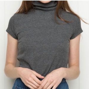 Brandy Melville Short Sleeve Grey turtle neck